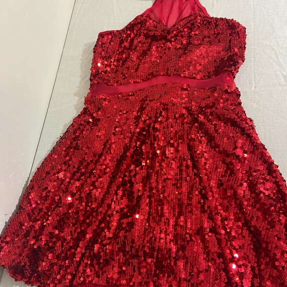 Weissman Dance Costume Red Sparkle CAN'T TURN YOU LOOSE 8809 LA - Picture 12 of 12
